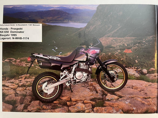 Prospekt Honda NX650 Dominator Bj. 1995 + Aufkleber