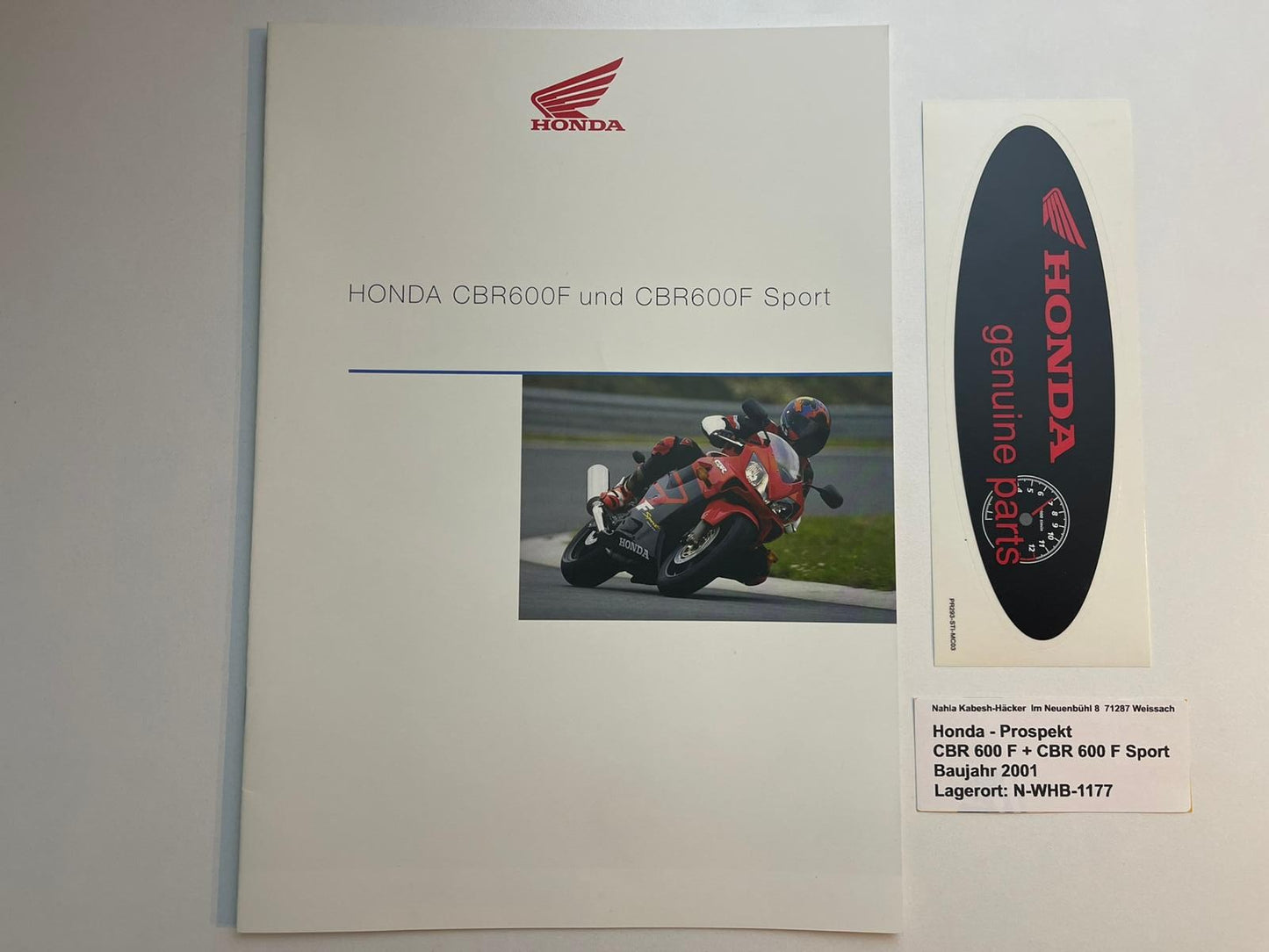 Prospekt Honda CBR600F CBR 600 F Sport Bj. 2001 + Aufkleber