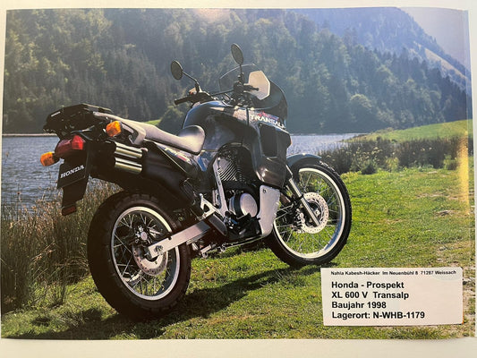 Prospekt Honda XL600V Transalp Bj. 1998 + Aufkleber