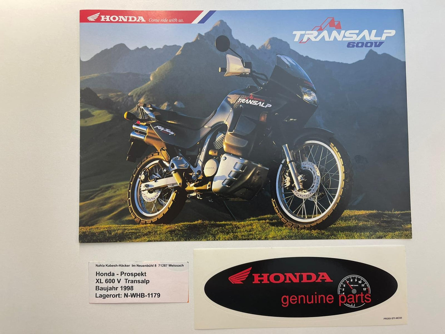 Prospekt Honda XL600V Transalp Bj. 1998 + Aufkleber