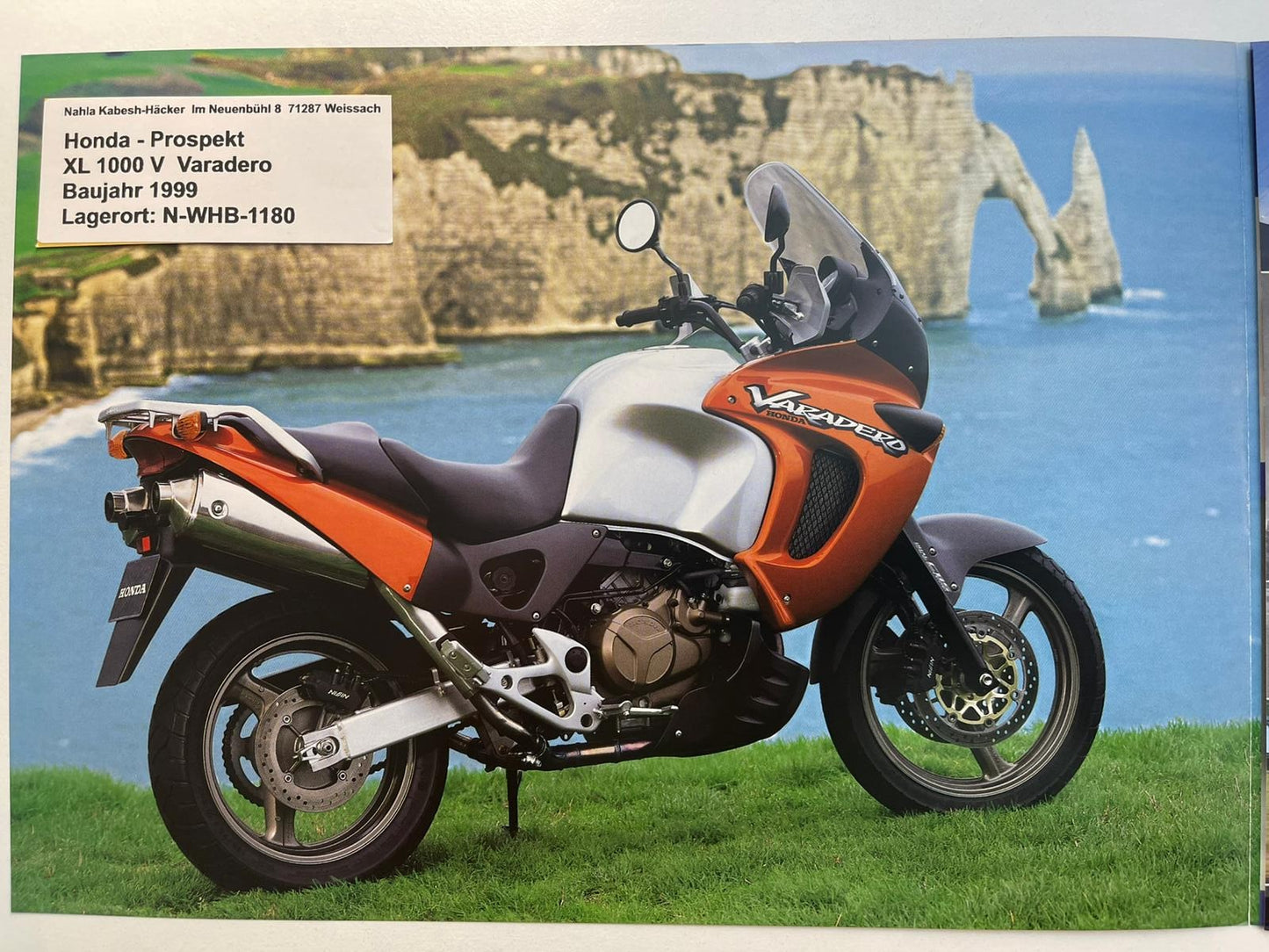 Prospekt Honda XL1000V Varadero Bj. 1999 + Aufkleber