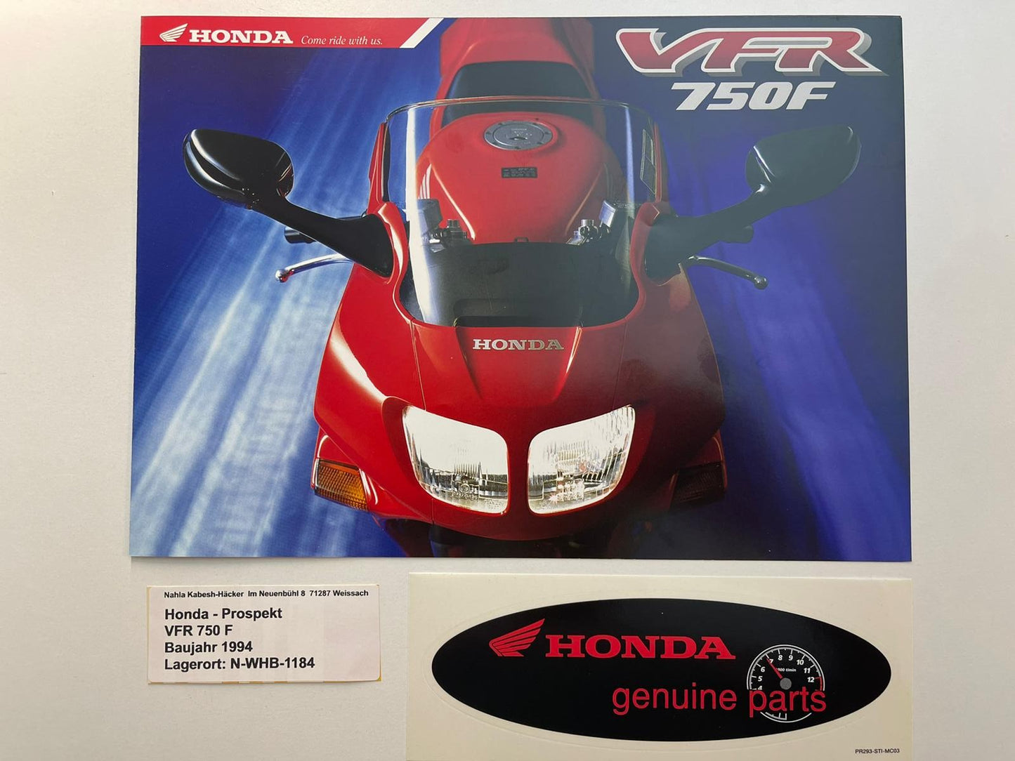 Prospekt Honda VFR750F VFR 750 F Bj. 1994 + Aufkleber