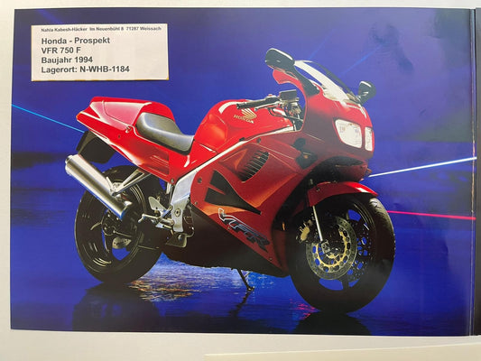 Prospekt Honda VFR750F VFR 750 F Bj. 1994 + Aufkleber