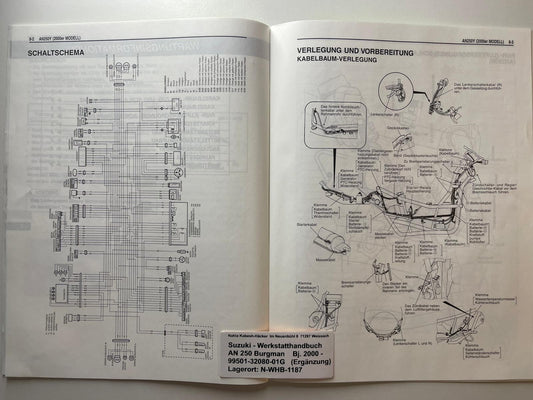 Werkstatthandbuch Ergänzung Suzuki AN250 AN 250 Bj. 2000