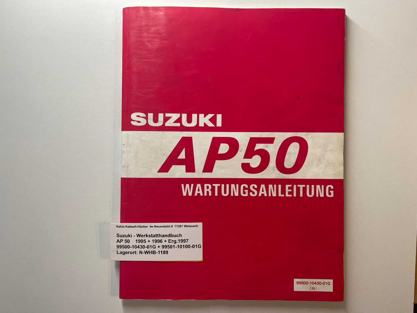 Werkstatthandbuch Suzuki AP50 AP 50 Bj. 1995 - 1996 + Ergänzung 1997