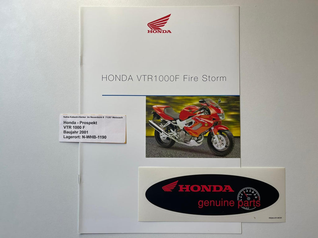 Prospekt Honda VTR1000F Fire Storm Bj. 2001 + Aufklebe