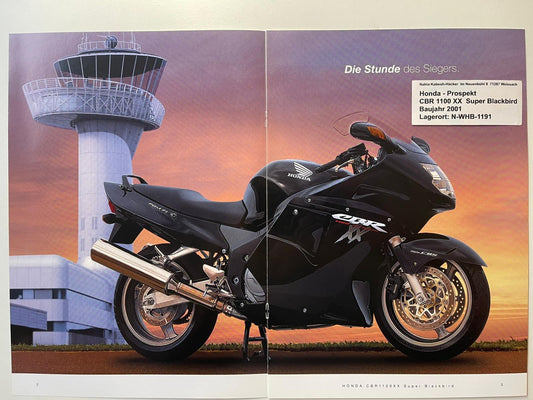 Prospekt Honda CBR1100XX Blackbird Bj. 2001 + Aufkleber