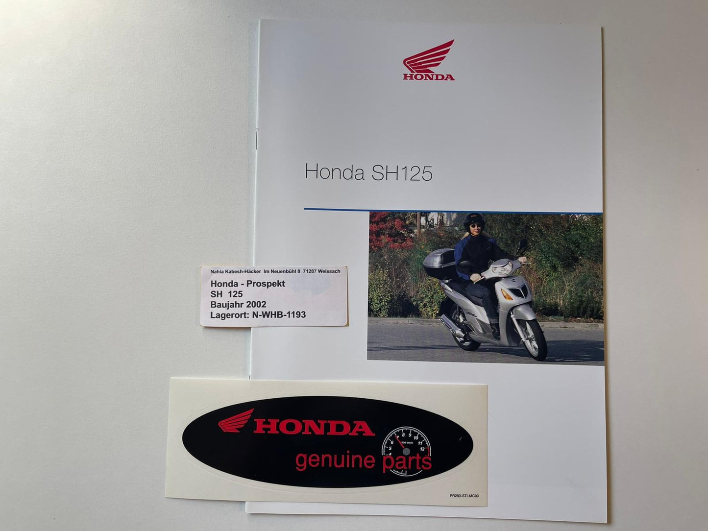 Prospekt Honda SH125 SH 125 Bj. 2002 + Aufkleber