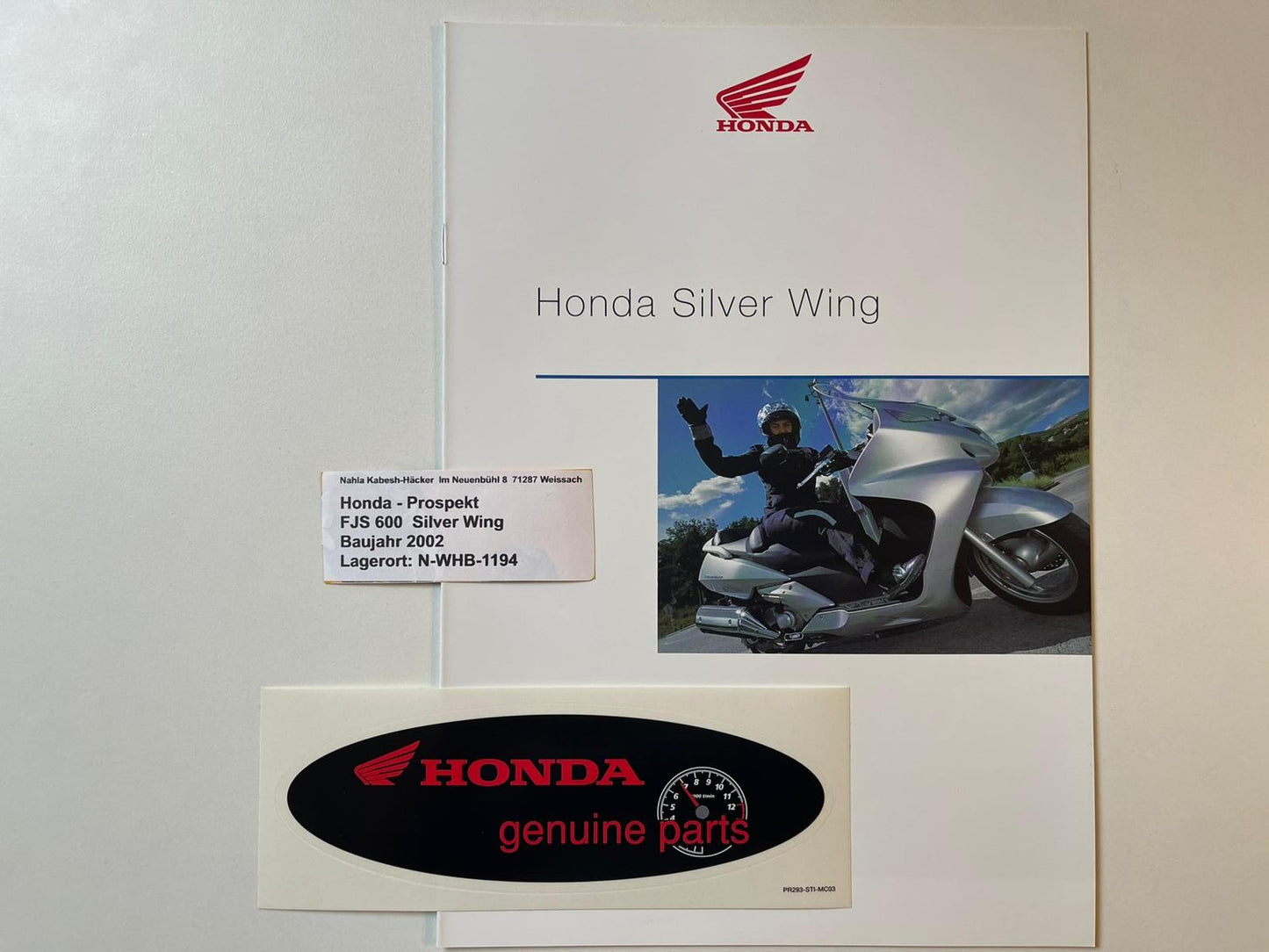 Prospekt Honda FJS600 Silver Wing Bj. 2002 + Aufkleber
