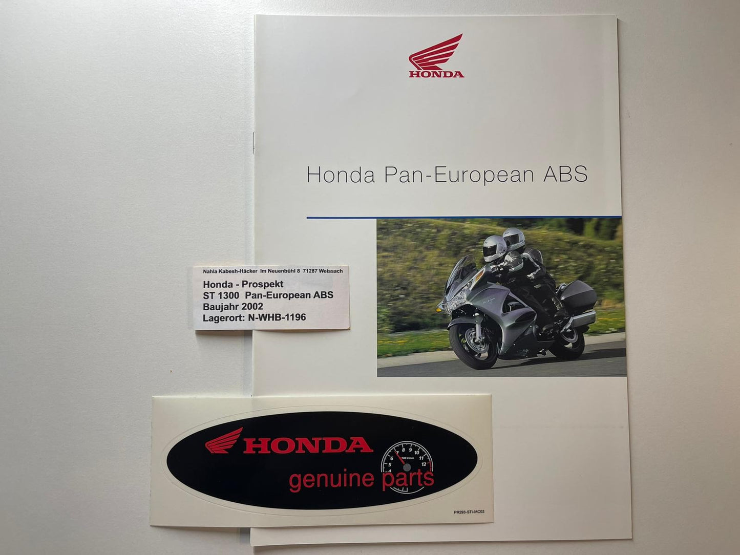Prospekt Honda ST1300 Pan European ABS Bj. 2002 + Aufkleber