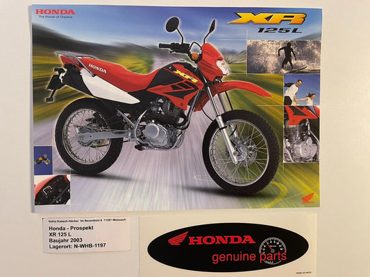 Prospekt Honda XR125L XR 125 L Bj. 2003 + Aufkleber