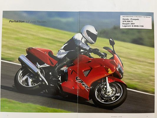 Prospekt Honda VFR800FI VFR 800 FI Bj. 2001 + Aufkleber