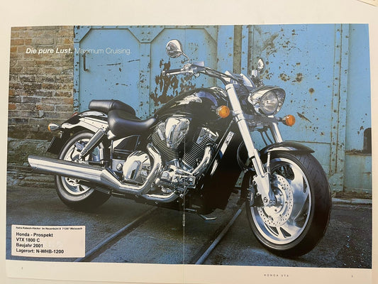 Prospekt Honda VTX1800C VTX 1800 C Bj. 2001 + Aufkleber