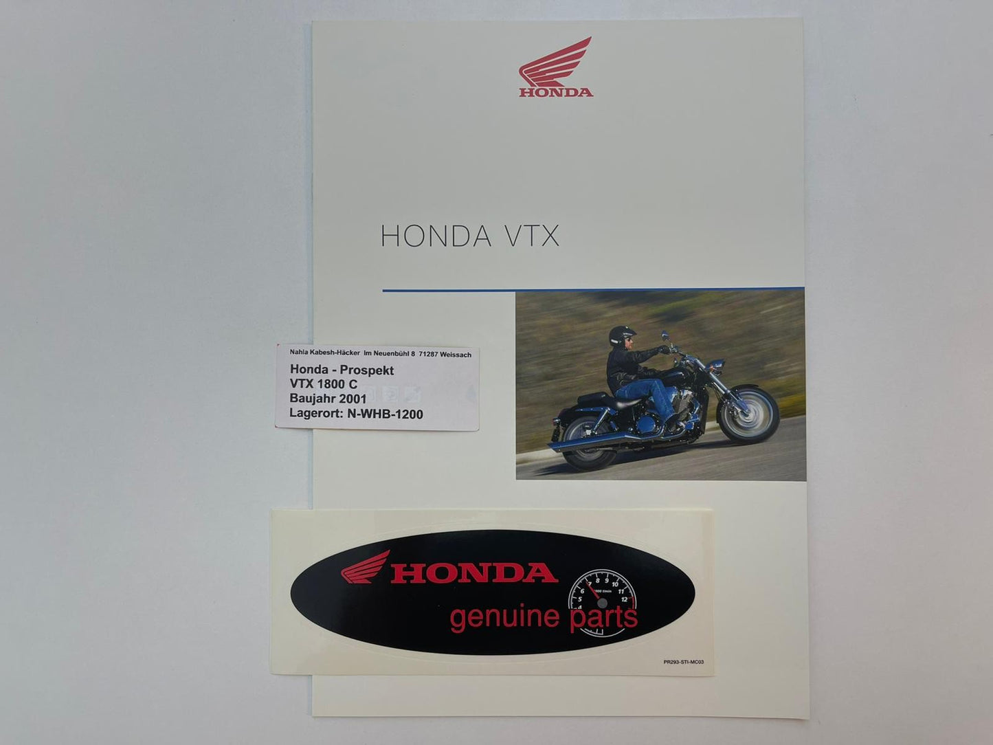 Prospekt Honda VTX1800C VTX 1800 C Bj. 2001 + Aufkleber