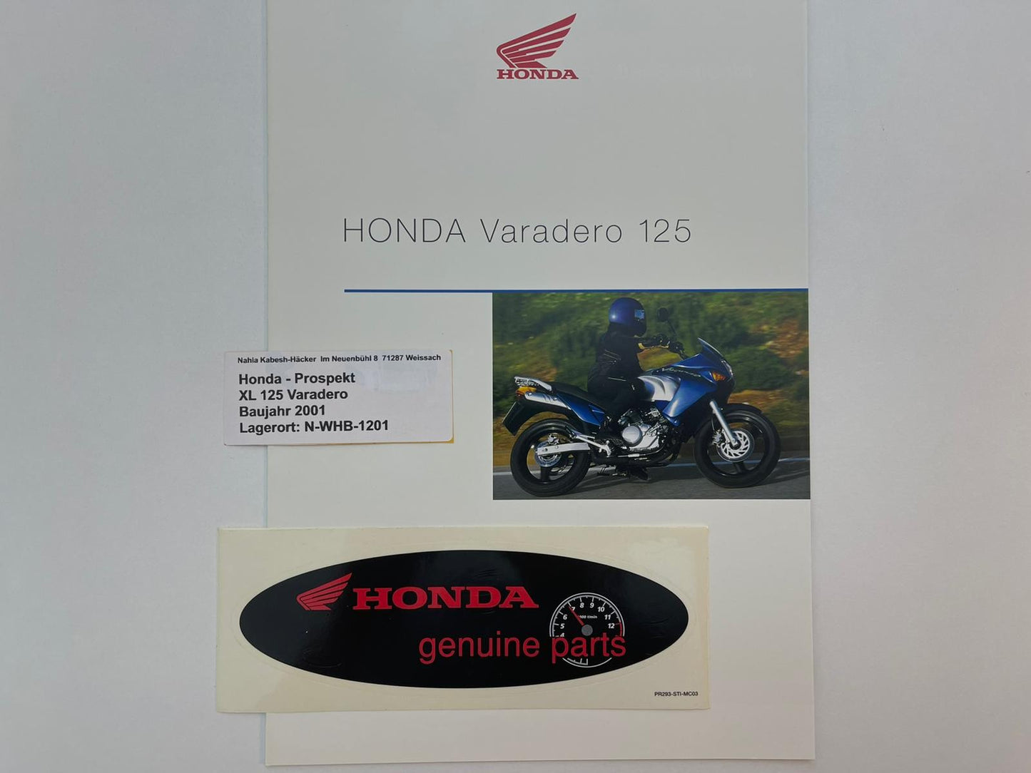 Prospekt Honda XL125V Varadero Bj. 2001 + Aufkleber