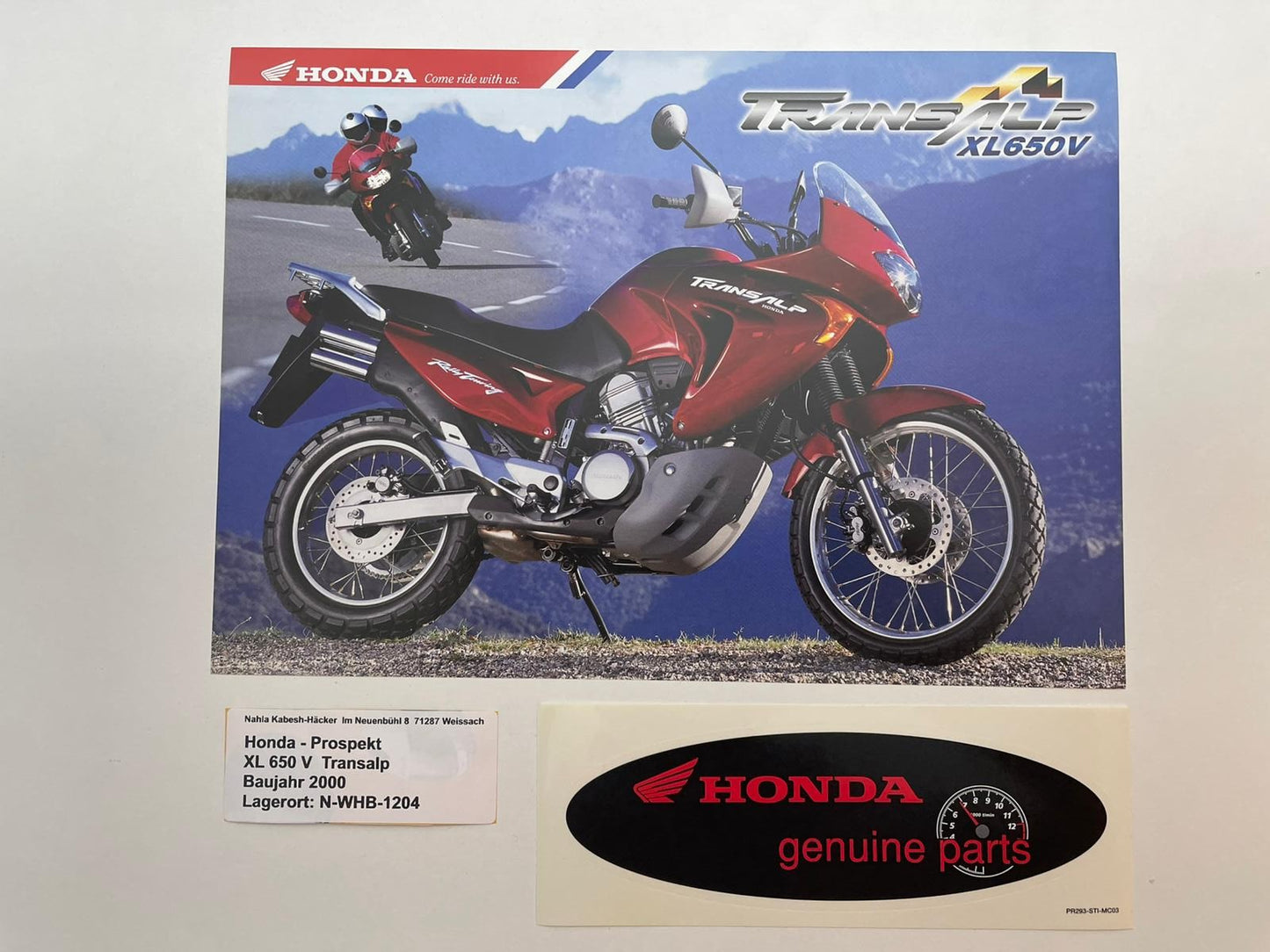 Prospekt Honda XL650V Transalp Bj. 2000 + Aufkleber