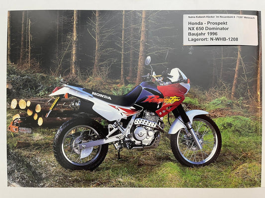 Prospekt Honda NX650 Dominator Bj. 1996 + Aufkleber