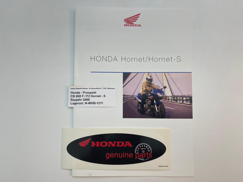 Prospekt Honda CB600F CB600F2 Hornet-S Bj. 2000 + Aufkleber