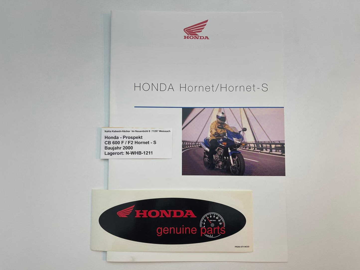 Prospekt Honda CB600F CB600F2 Hornet-S Bj. 2000 + Aufkleber