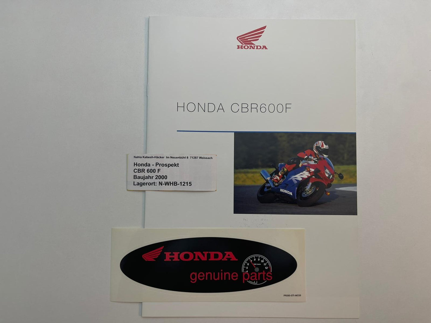 Prospekt Honda CBR600F CBR 600 F Bj. 2000 + Aufkleber
