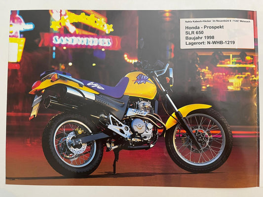 Prospekt Honda SLR650 SLR 650 Bj. 1998 + Aufkleber