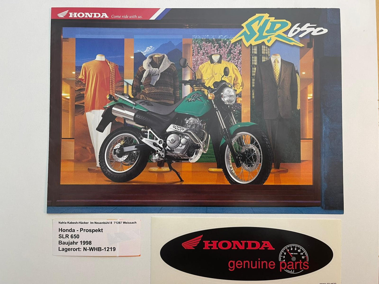 Prospekt Honda SLR650 SLR 650 Bj. 1998 + Aufkleber