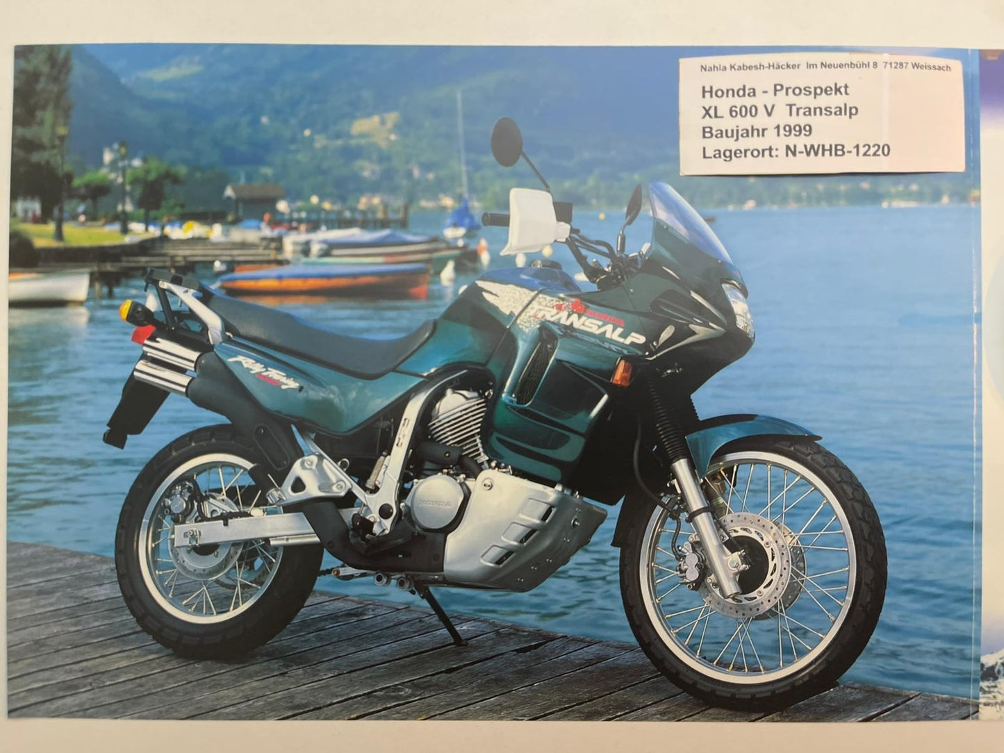 Prospekt Honda XL600V Transalp Bj. 1999 + Aufkleber