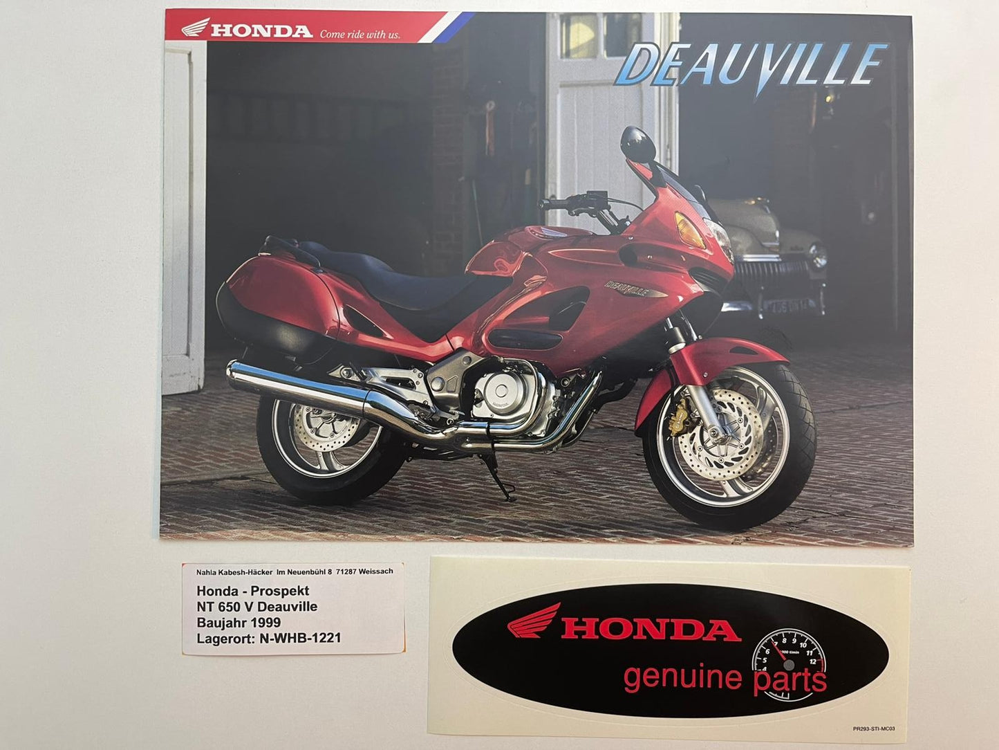 Prospekt Honda NT650V Deauville Bj. 1999 + Aufkleber