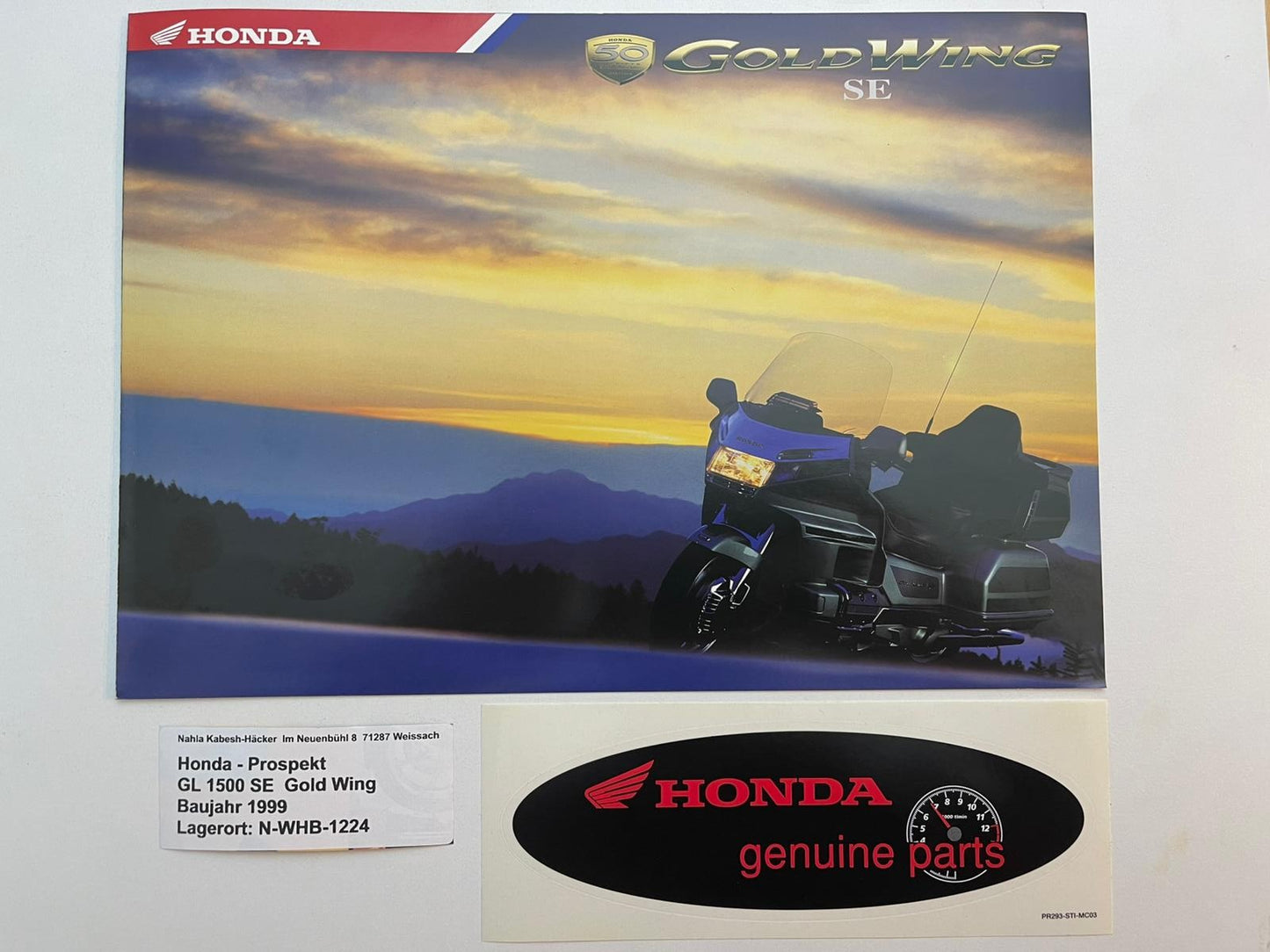 Prospekt Honda GL1500SE Gold Wing Bj. 1999 + Aufkleber