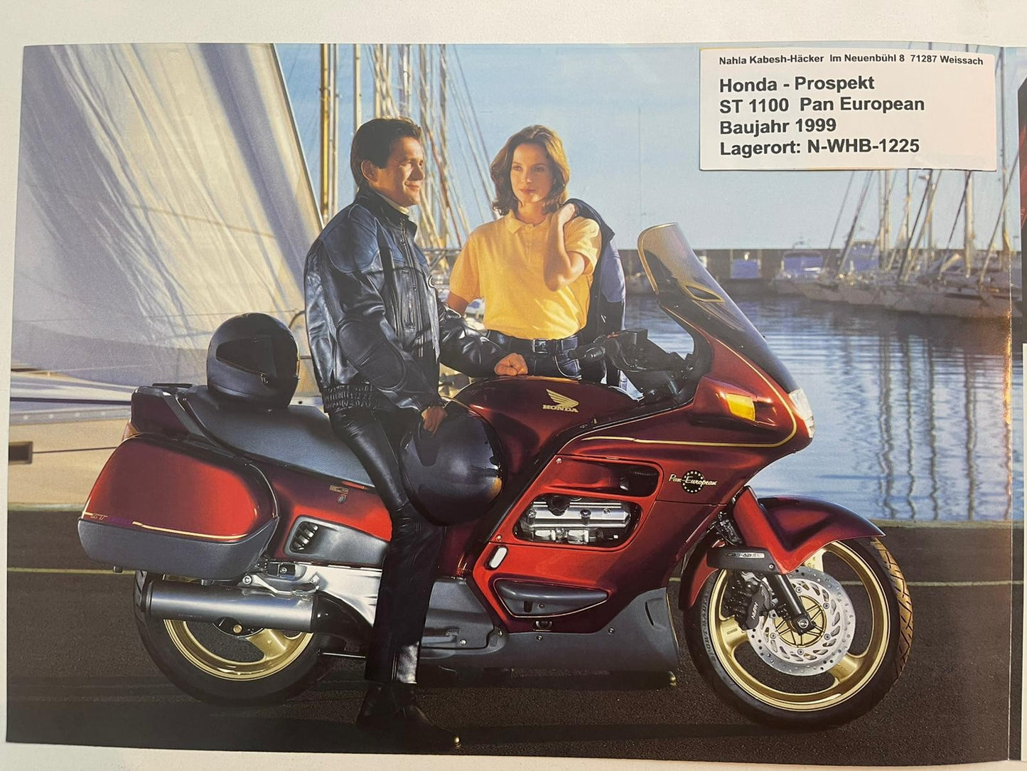 Prospekt Honda ST1100 ST 1100 A Pan European Bj. 1999 + Aufkleber