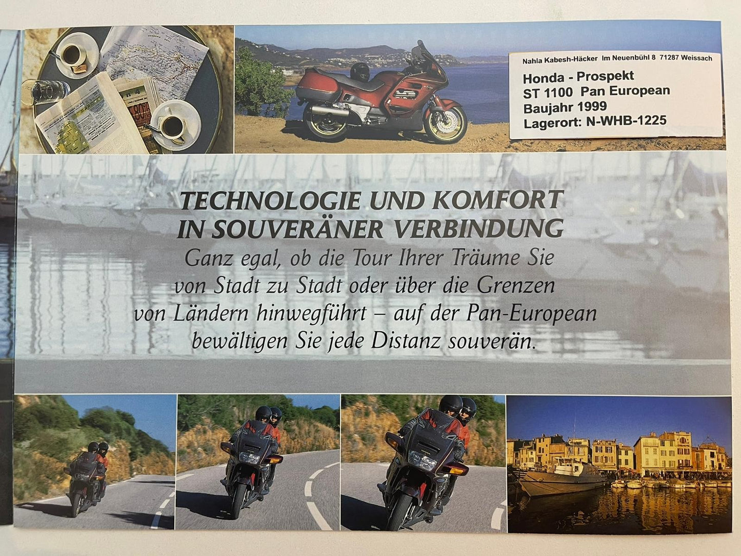 Prospekt Honda ST1100 ST 1100 A Pan European Bj. 1999 + Aufkleber