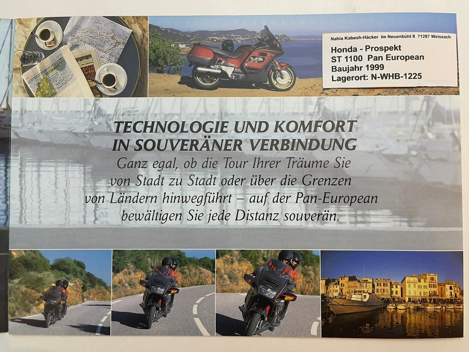 Prospekt Honda ST1100 ST 1100 A Pan European Bj. 1999 + Aufkleber