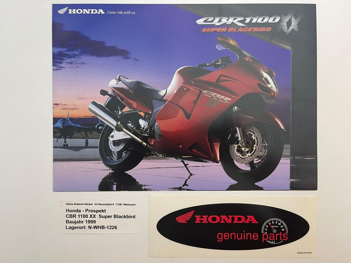 Prospekt Honda CBR1100XX Blackbird Bj. 1999 + Aufkleber