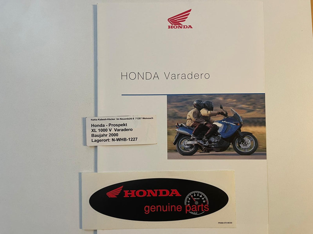 Prospekt Honda XL1000V Varadero Bj. 2000 + Aufkleber