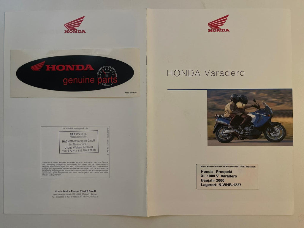 Prospekt Honda XL1000V Varadero Bj. 2000 + Aufkleber