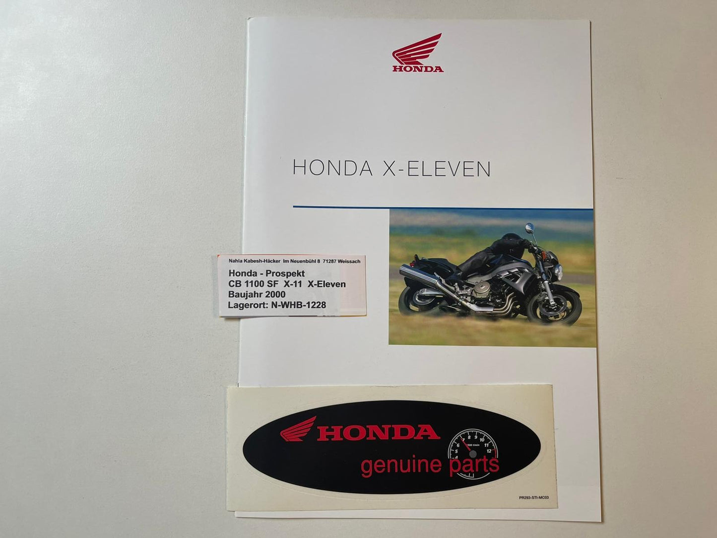 Prospekt Honda CB1100SF X-Eleven X-11 Bj. 2000 + Aufkleber