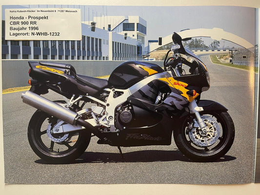 Prospekt Honda CBR900RR CBR 900 RR_Fire Blade Bj. 1996 + Aufkleber