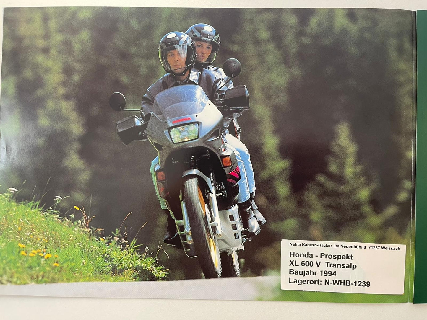 Prospekt Honda XL600V XL 600 V Transalp Baujahr 1994 + Aufkleber