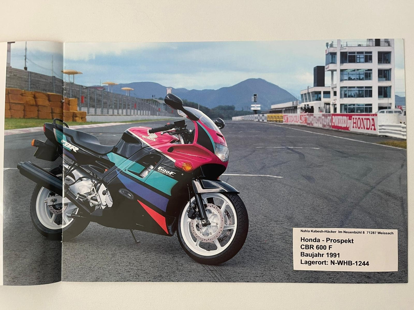 Prospekt Honda CBR600F CBR 600 F Baujahr 1991 + Aufkleber