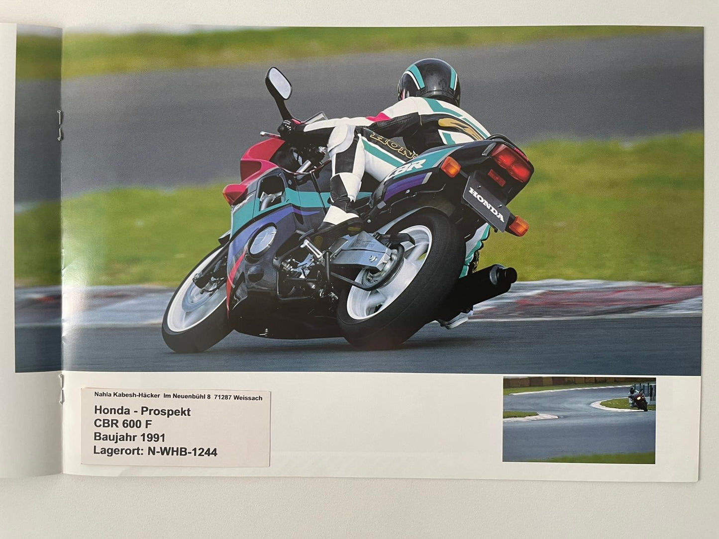 Prospekt Honda CBR600F CBR 600 F Baujahr 1991 + Aufkleber