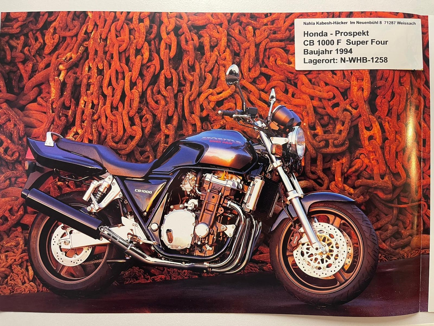 Prospekt Honda CB1000F CB 1000 F Super Four Baujahr 1994 + Aufkleber