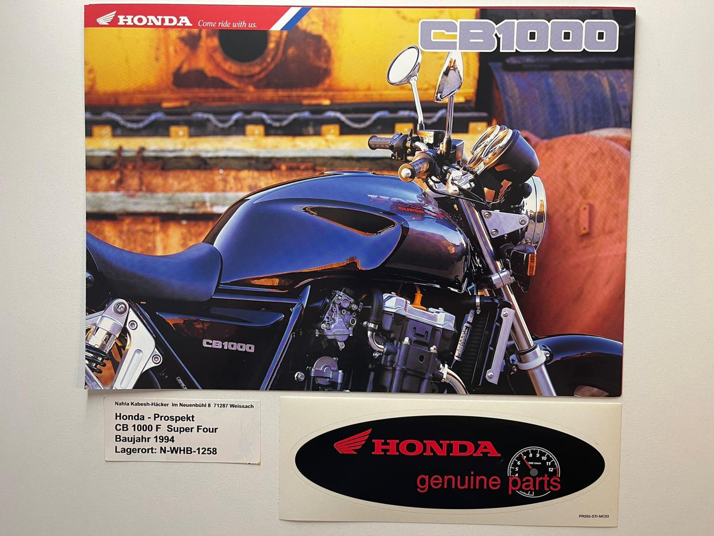 Prospekt Honda CB1000F CB 1000 F Super Four Baujahr 1994 + Aufkleber