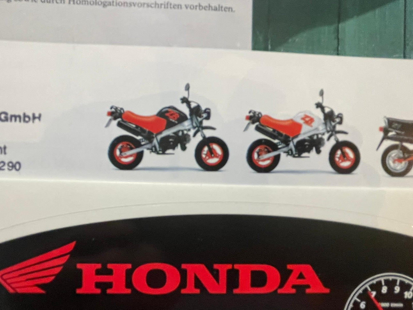 Prospekt Honda ZB50 ZB 50 Monkey ST50 ST 50 Dax Baujahr 1988 + Aufkleber