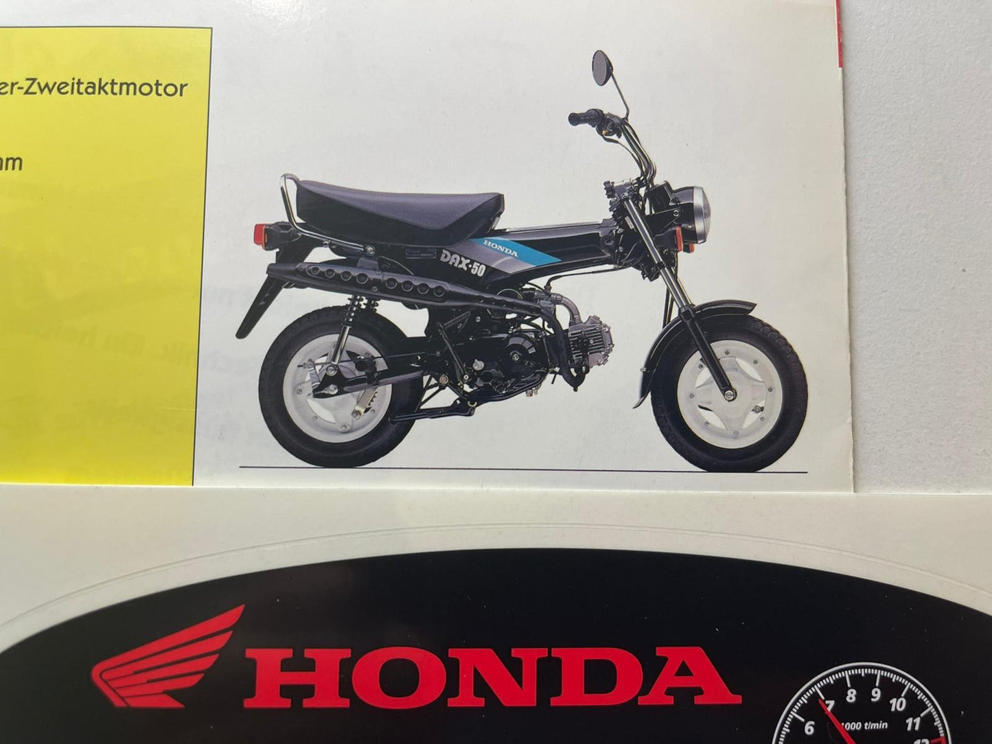 Prospekt Honda NSR50 NSR 50 ST50 ST 50 Dax Baujahr 1992 + Aufkleber