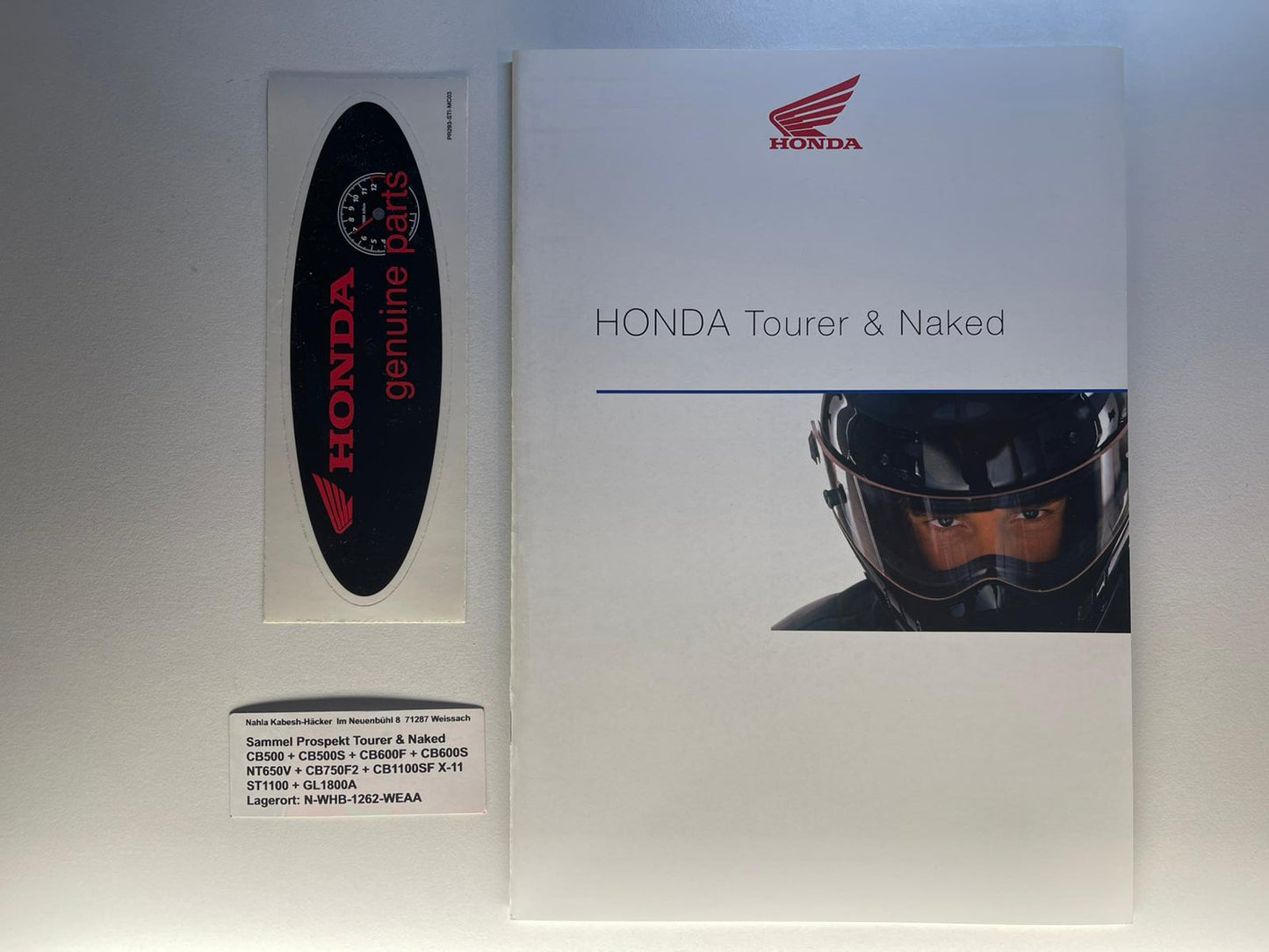 Sammel Prospekt Honda CB600F + CB600S Hornet Bj. 2001 + Aufkleber