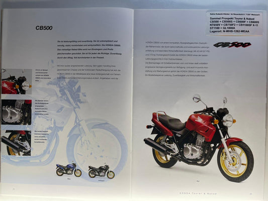 Sammel Prospekt Honda CB500 + CB500S Sport Bj. 2001 + Aufkleber
