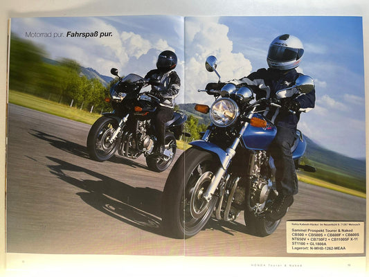 Sammel Prospekt Honda CB600F + CB600S Hornet Bj. 2001 + Aufkleber