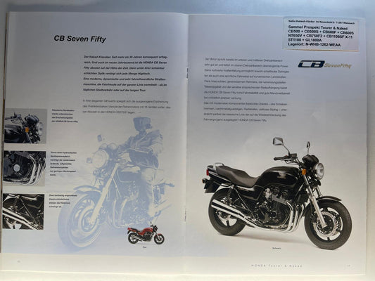 Sammel Prospekt Honda CB750F2 Seven Fifty Bj. 2001 + Aufkleber