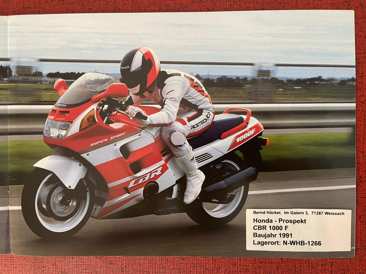 Prospekt Honda CBR1000F - CBR 1000 F Bj. 1991 + Aufkleber