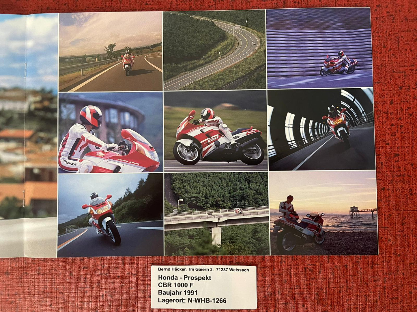 Prospekt Honda CBR1000F - CBR 1000 F Bj. 1991 + Aufkleber